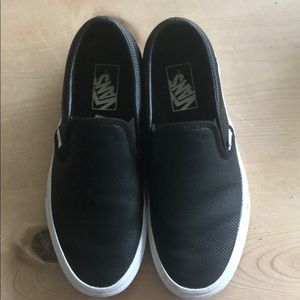 Vans leather slip on shoes